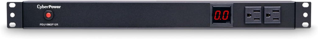 CyberPower PDU15M2F12R Metered PDU, 100-125V/15A (Derated to 12A), 14 Outlets, 1U Rackmount, 15 Foot Power Cord