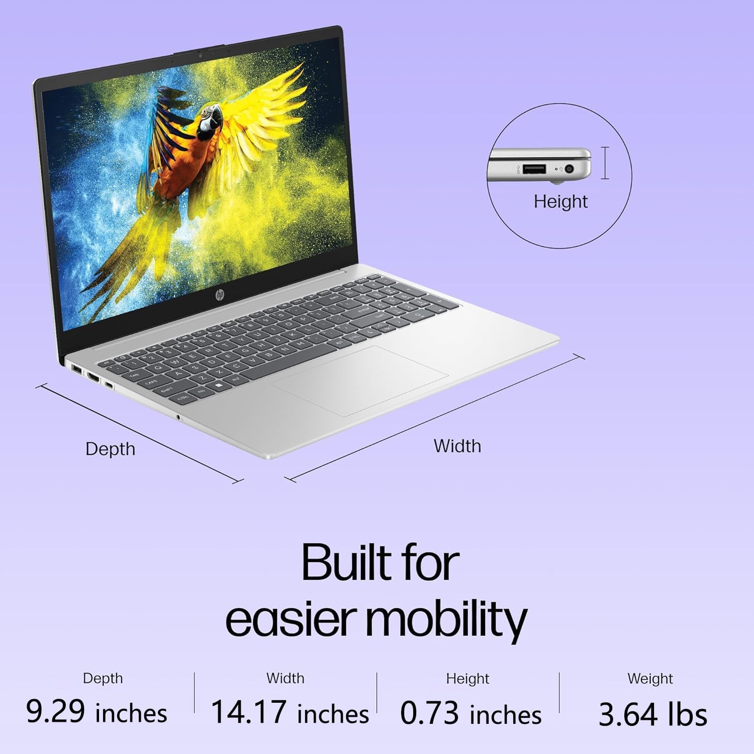 HP Pavilion 15.6 Laptop Computer for Daily Work & Student Home Study, Lifetime Office 365, Intel N100, 8GB RAM, 256GB SSD, Fast Charging, Long Battery Life, Windows 11 Home