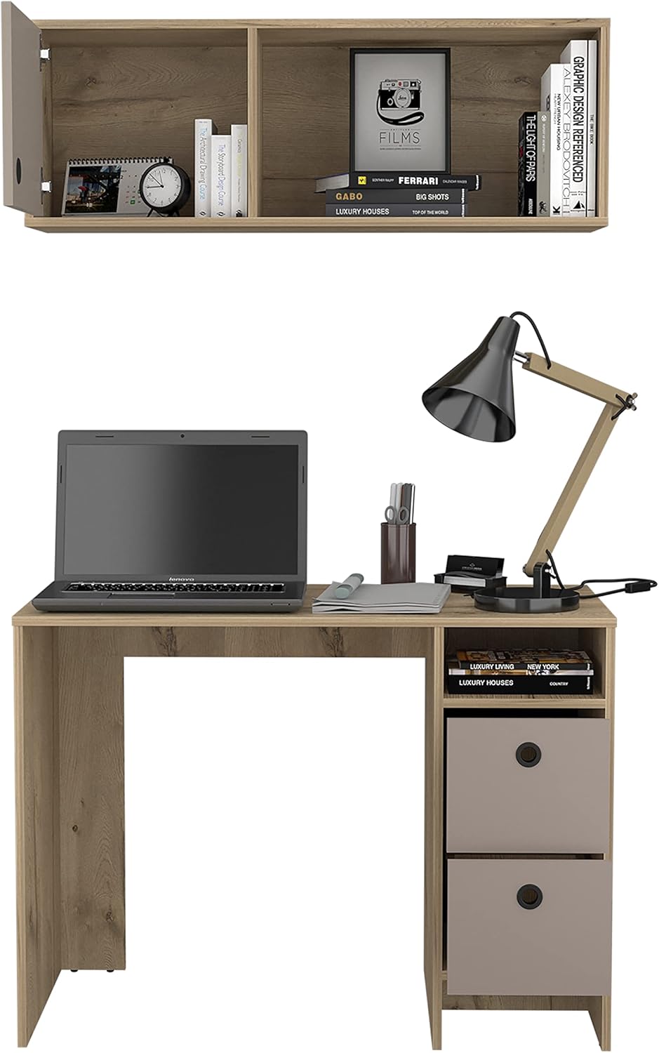 Office Set, Office, Light Oak/Taupe