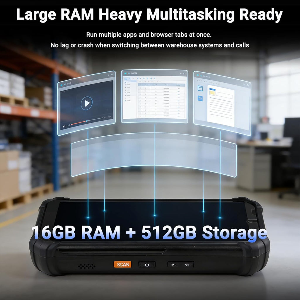 SH66 Win 11 Handheld Terminal with N1 Barcode Scanner, 1D/2D QR Inventory Scanner Data Terminal, 16GB+512GB Industrial PDA Work PC for WMS, Retail (SH66, 16GB+512GB, w/2D)
