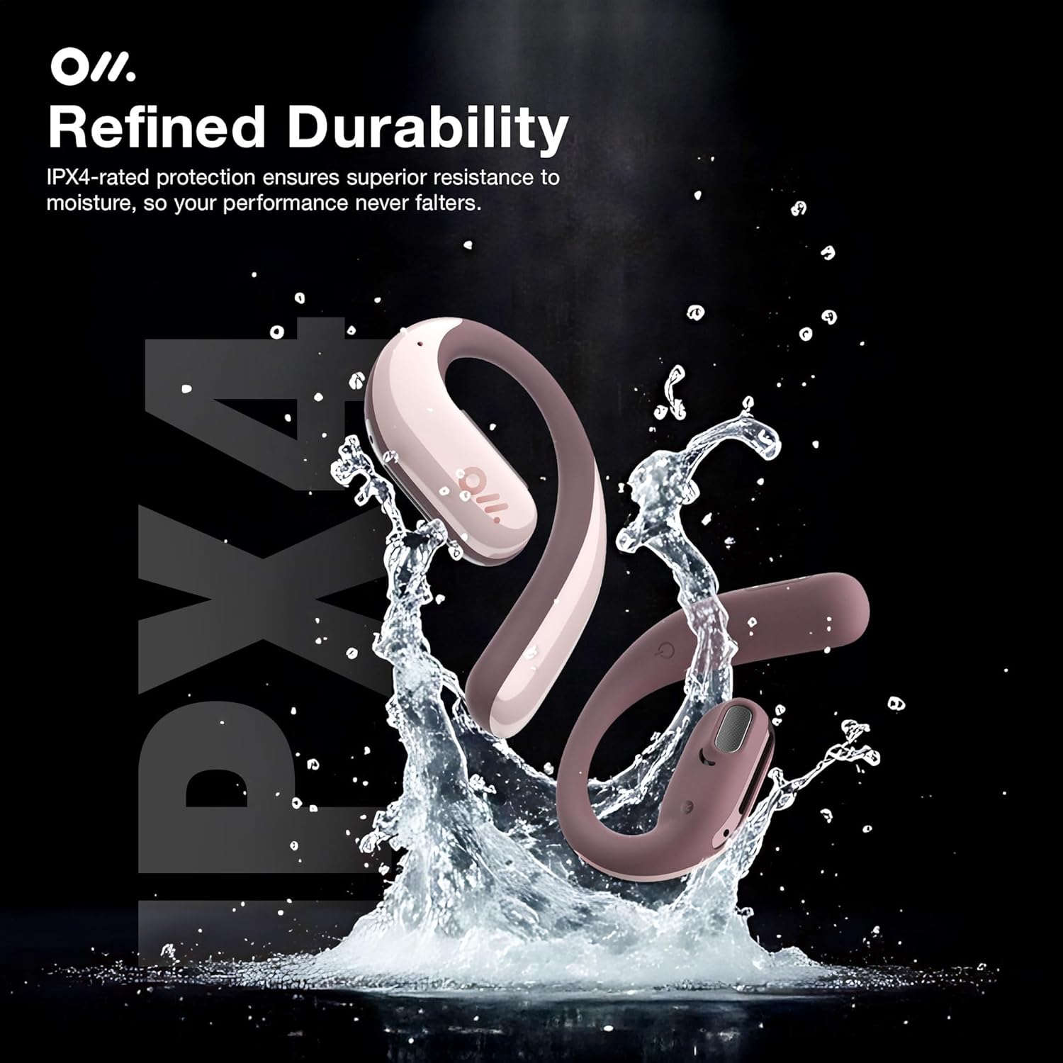 Oladance OWS Pro Open-Ear True Wireless Headphones, Noise Cancellation, Stable Bluetooth 5.3 Connection, Amplifier Chip, Virtual Bass, 360 ° Superior Sound, 16H Playtime, Comfortable Fit (Pink)