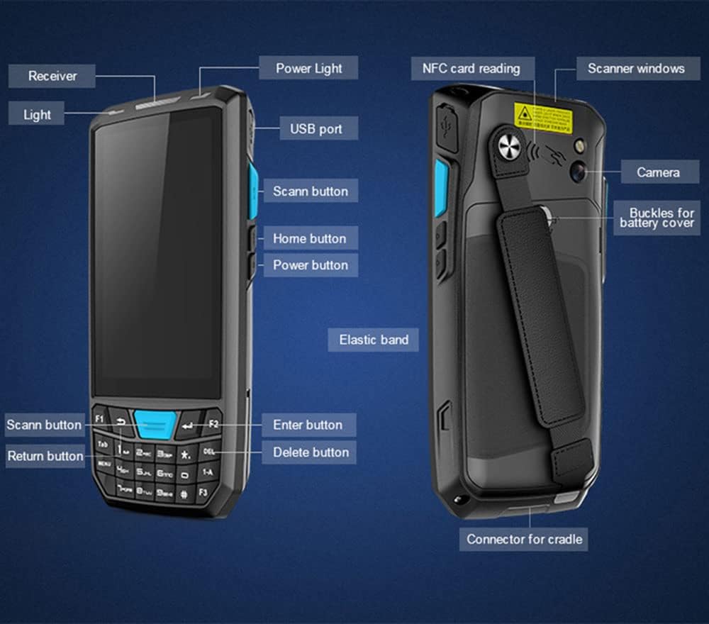 Android 13 2D Scanner,4.5-inch Handheld Rugged PDA Wireless WiFi 4G LTE,4GB+64GB Barcode Scanner with Keypad, Equip with Honeywell N6703 1D 2D QR Code Scanner for Retail Inventory Management