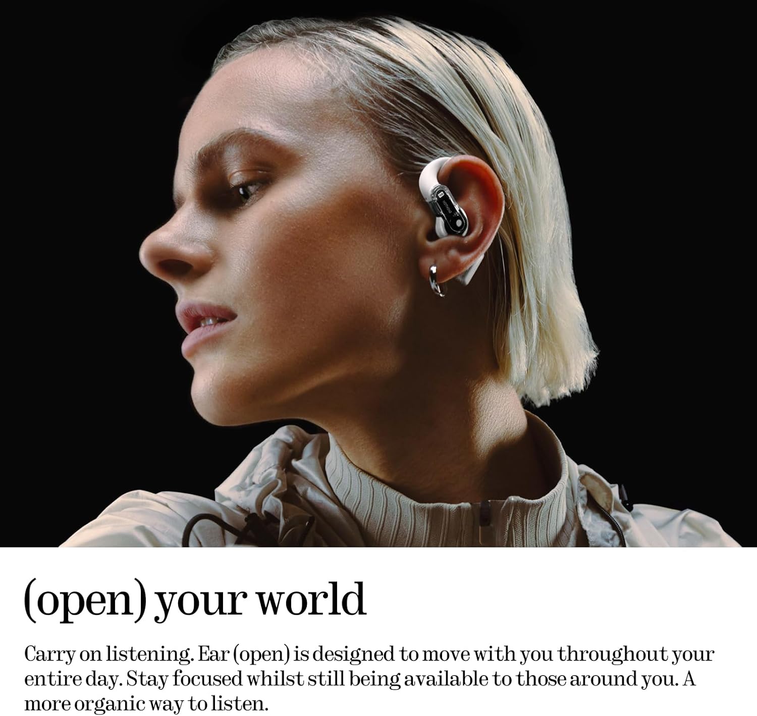 Nothing Ear (open) Ultra-light Open Ear Headphones with Adjustable Earhooks, Multipoint Connection Bluetooth Earbuds with Clear Voice Technology for AI Calls, IP54, Fast Charging, ChatGPT Supported
