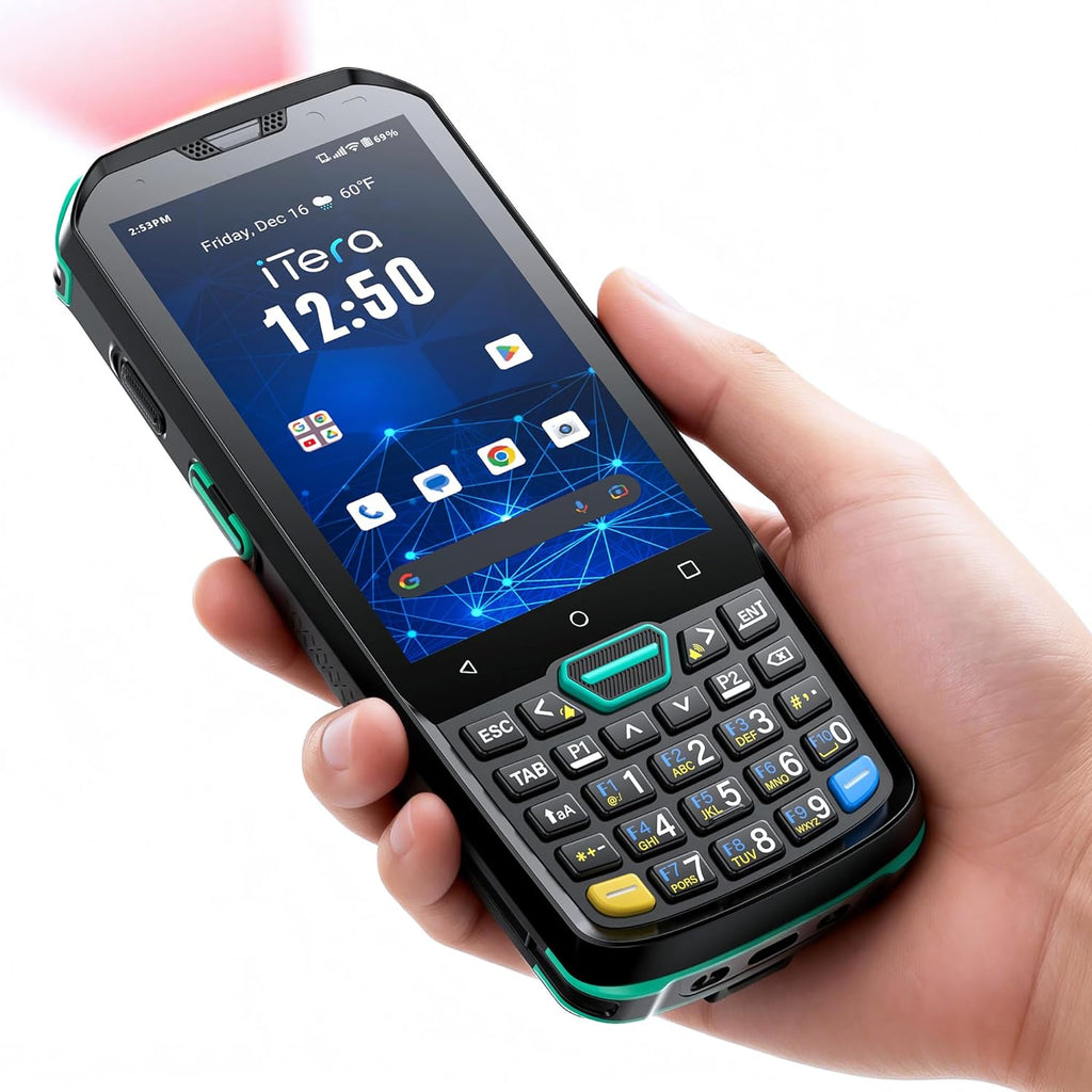 Android 13 Barcode Scanner PDA: with HS7 Scan Engine 26 Keys 4" Touch Screen 5100mAh Battery IP67 Rugged 2D Handheld Computer for Warehouse Logistics Industrial Use P400