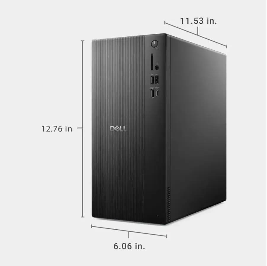 Dell Ect1250 Tower Desktop PC – Intel Core Ultra5225 (10‑Core) | 32GB DDR5 RAM | 1TB NVMe SSD | Intel UHD Graphics | Bluetooth & Wi-Fi 6 | Windows 11 Pro | Keyboard & Mouse | Black