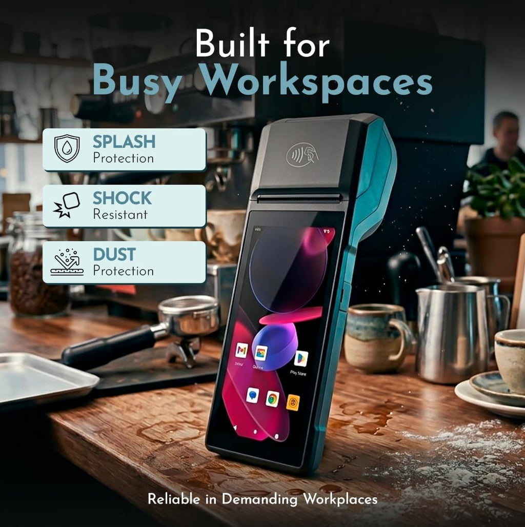 POS PDA H10 Receipt Printer Android 13 and 58mm High Speed Thermal Printer 5.5' Touch Screen. Handheld Mobil Point of Sale Tablet. Scan 1D/2D/QR barcodes. Support 4G. 3GB Ram+32GB ROM