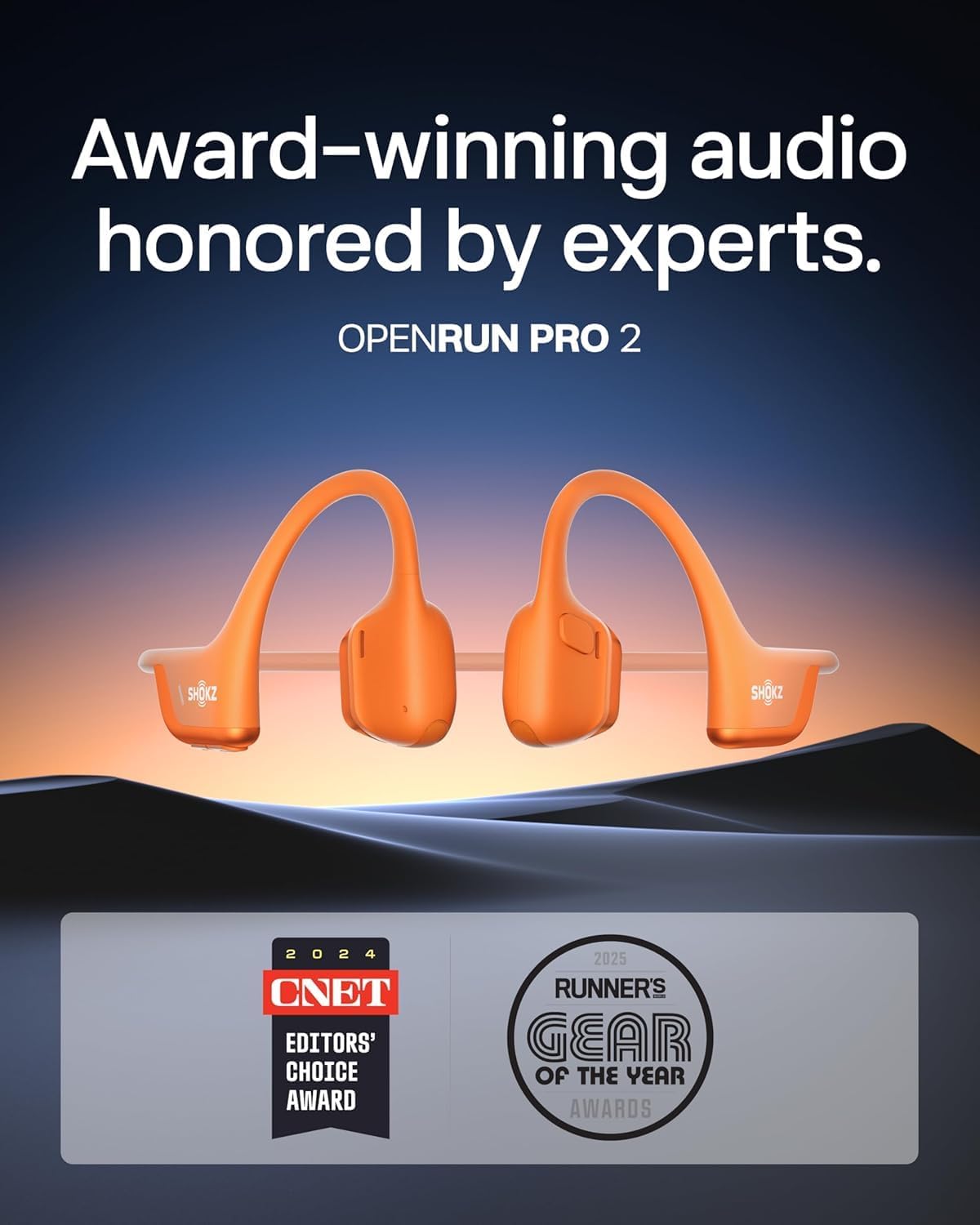 SHOKZ New OpenRun Pro 2 Mini - Open-Ear, Bone Conduction Sport Headphones - Sweat Resistant, Workout Headphones with 30ft Bluetooth - Secure, Comfortable Fit - Deep Bass and Smart Mic App (Renewed)