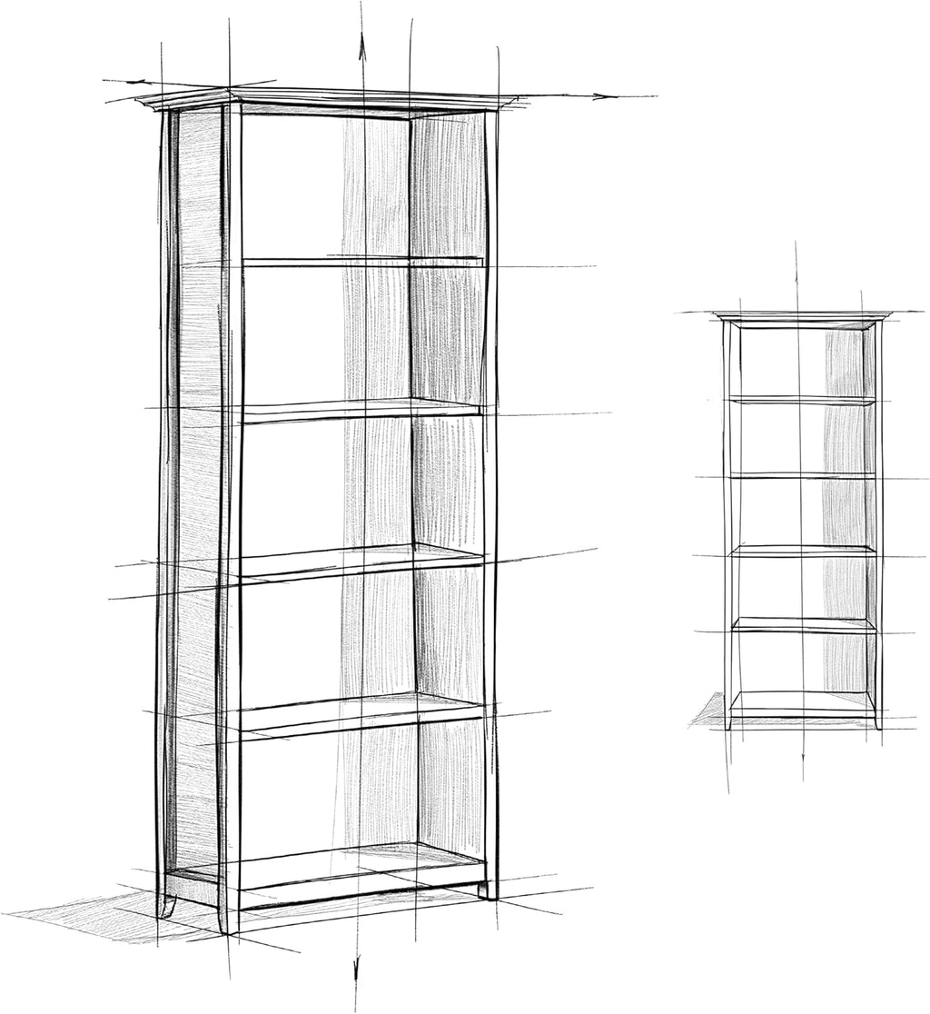 SIMPLIHOME Amherst Bookcase - 70 inch Tall 5-Shelf Solid Wood Bookshelf in Hickory Brown, Transitional Storage for Living Room, Study Room or Office with Adjustable Shelves and Tapered Legs