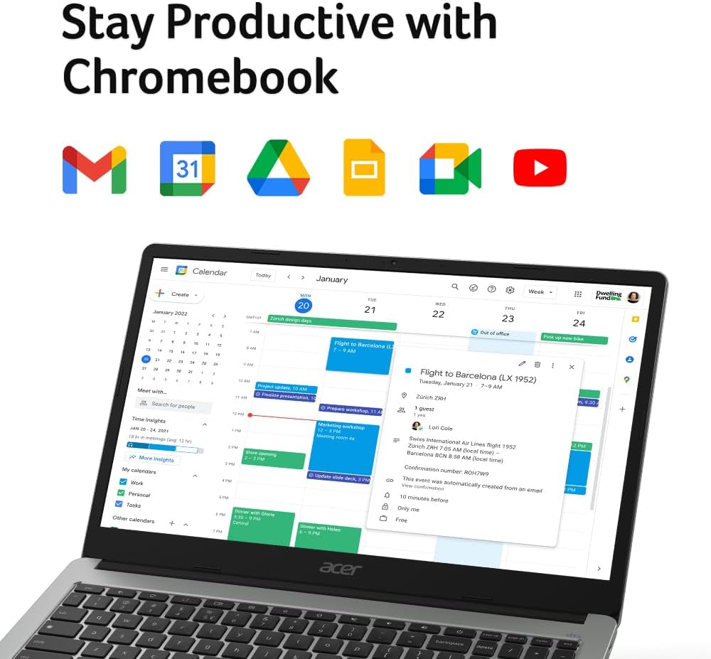 Acer CB315-4H-C8XU Chromebook Laptop | Intel Celeron N4500 | 15.6" Full HD IPS Display | 4GB LPDDR4X | 64GB eMMC | Intel Wi-Fi 6 | DTS Audio | USB Type-C | Chrome OS (Renewed)