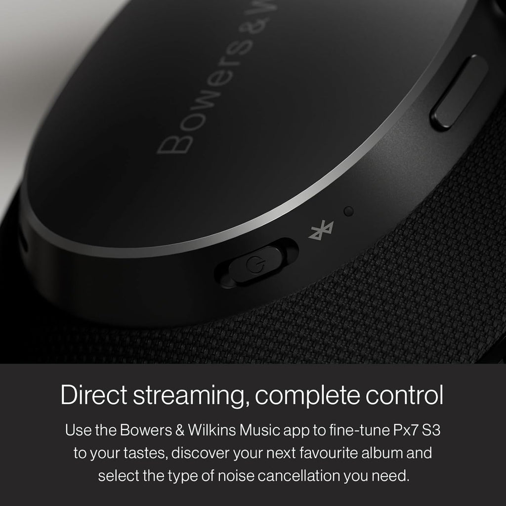 Bowers & Wilkins Px7 S3 Over-Ear Headphones, High-Resolution Sound, Comfortable Fit, Bluetooth, Active Noise Cancelling & Transparency Mode, 30-Hour Playtime, Quick Charge Support, Frost Blue