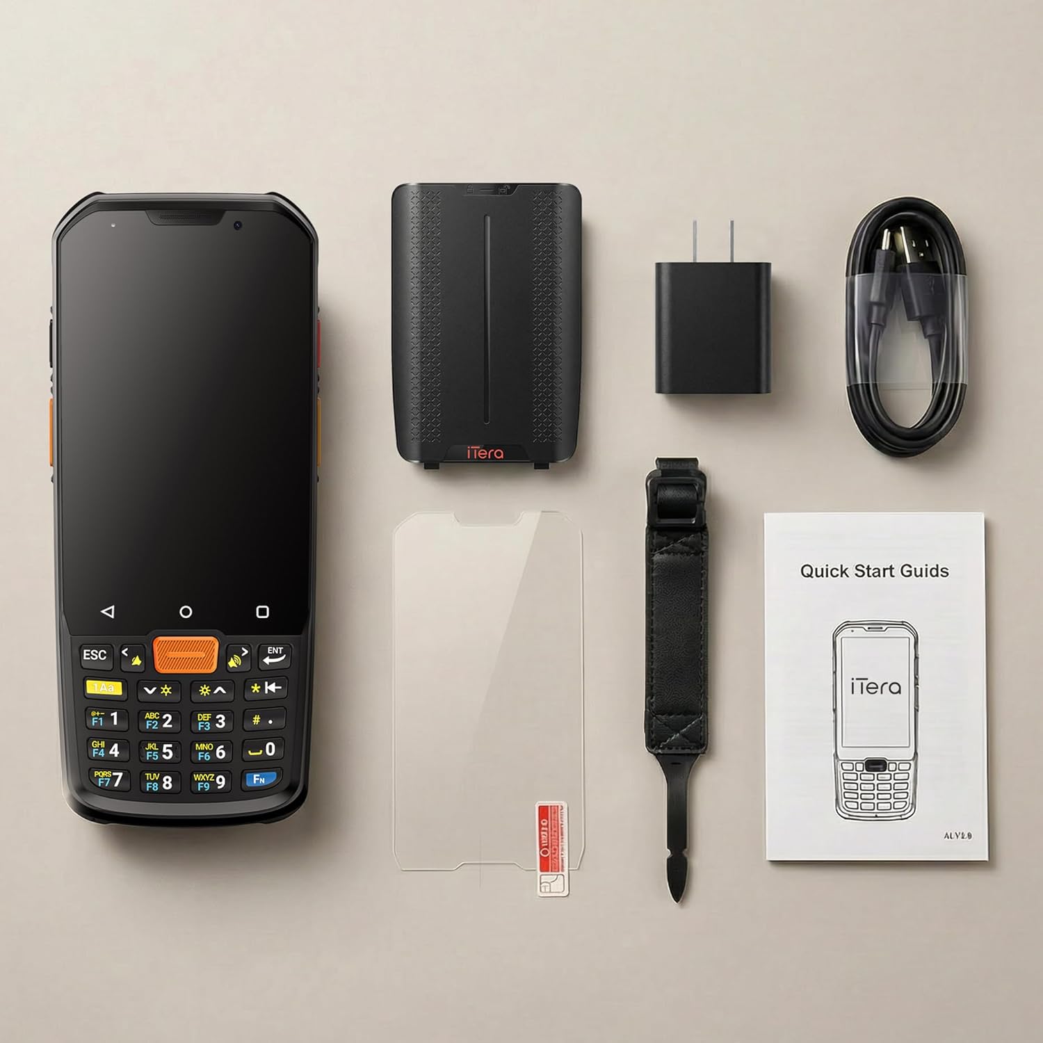 Android 13 Barcode Scanner PDA: HS7 Scan Engine 4" Touch Screen 21 Keys Keypad IP66 Waterproof 6FT Drop 5100mAh Battery with Fast Charging Warehouse Handheld Computer P300