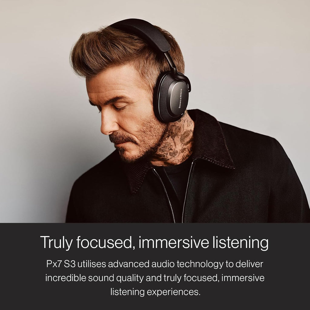 Bowers & Wilkins Px7 S3 Over-Ear Headphones, High-Resolution Sound, Comfortable Fit, Bluetooth, Active Noise Cancelling & Transparency Mode, 30-Hour Playtime, Quick Charge Support, Frost Blue