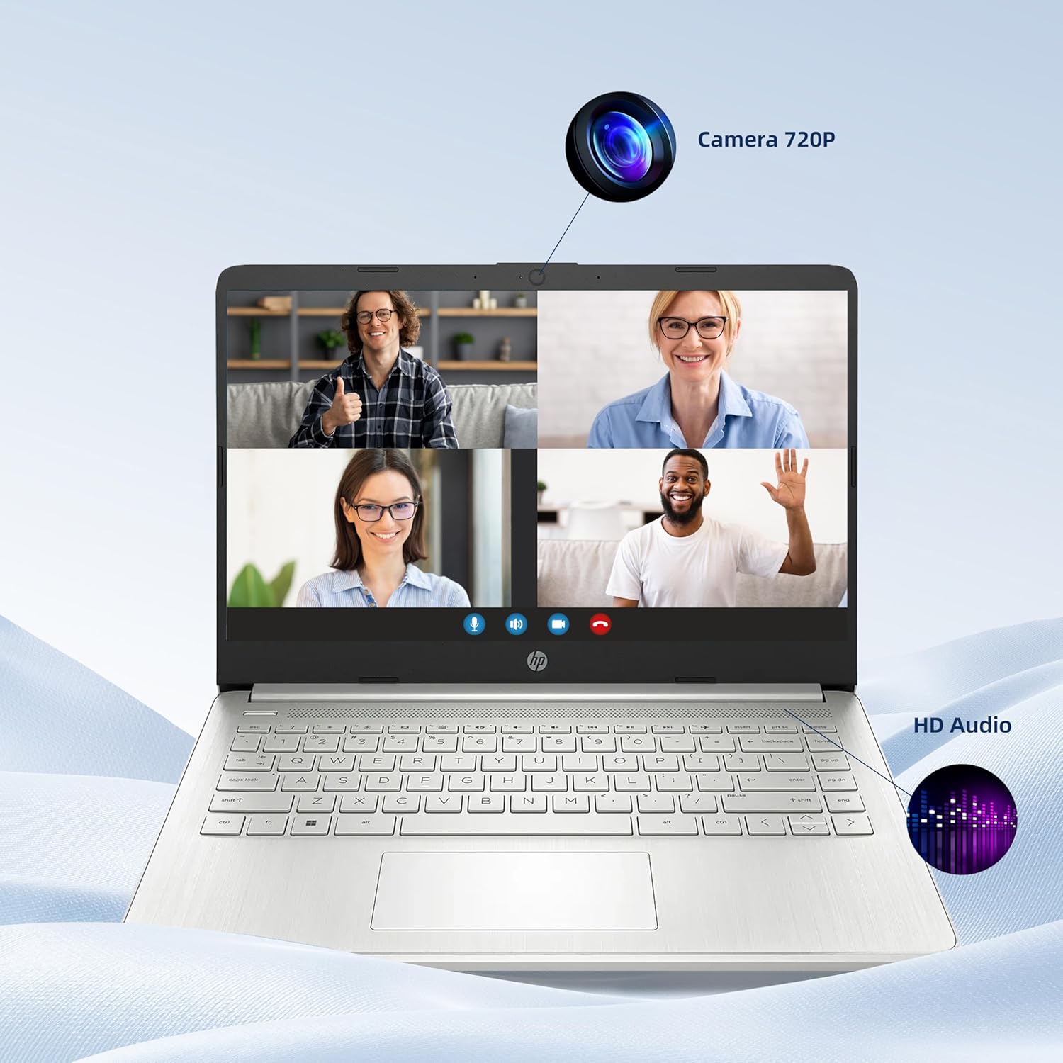 HP 2026 Ultrabook Laptop for Students & Home, Microsoft Office 365 with Copliot AI, 16GB RAM, 128GB Storage + 500GB EXT HDD, Quad-Cores Intel Processor, Windows 11, Lightweight, Long battery life
