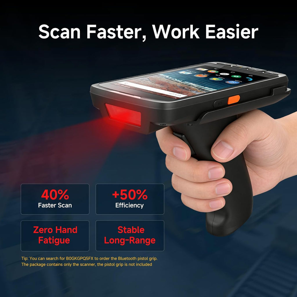 Android 15 Barcode Scanner T50C, Zebra SE4710 Rugged Handheld PDA, 5" Touchscreen Industrial Mobile Computer, IP65 Data Terminal w/4G LTE WiFi GPS, Inventory Scanner for Warehouse Logistics WMS