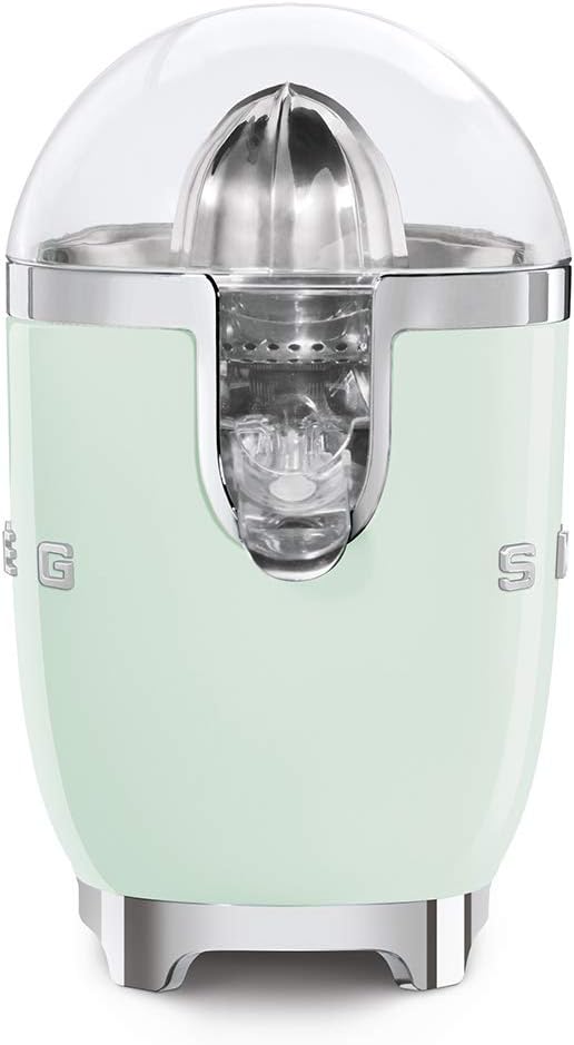 SMEG 50's Retro Style Citrus Juicer with Drip Free Spout, Automatic Activation, and Efficient Straining, Pastel Green CJF11PGUS