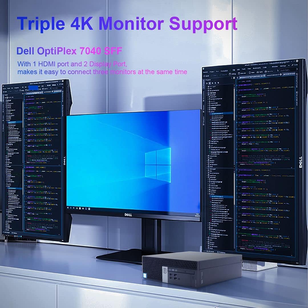 Dell Desktop Computer Windows 11 Pro OptiPlex 7040 i7 Refurbished Small Form Factor PC, i7-6700 3.40GHz,32GB Ram DDR4 New 1TB M.2 NVMe SSD,AX210 Built-in WiFi 6E, HDMI 3 Monitor Support (Renewed)