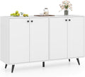 Giantex Sideboard Buffet Cabinet, 50'' Accent Kitchen Storage Cabinet with 4-Door & 5-Position Adjustable Shelves, Modern White Sideboard with 5 Support Legs, Buffet Table for Coffee Bar, Living Room