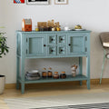 Giantex Sideboard Buffet Cabinet with Storage, 42'' Wood Credenza, Accent Coffee Bar Cabinet with Open Shelf, 2 Drawers & 2 Doors, Buffet Table for Entryway, Kitchen, Living Room, Hallway, Aqua Blue