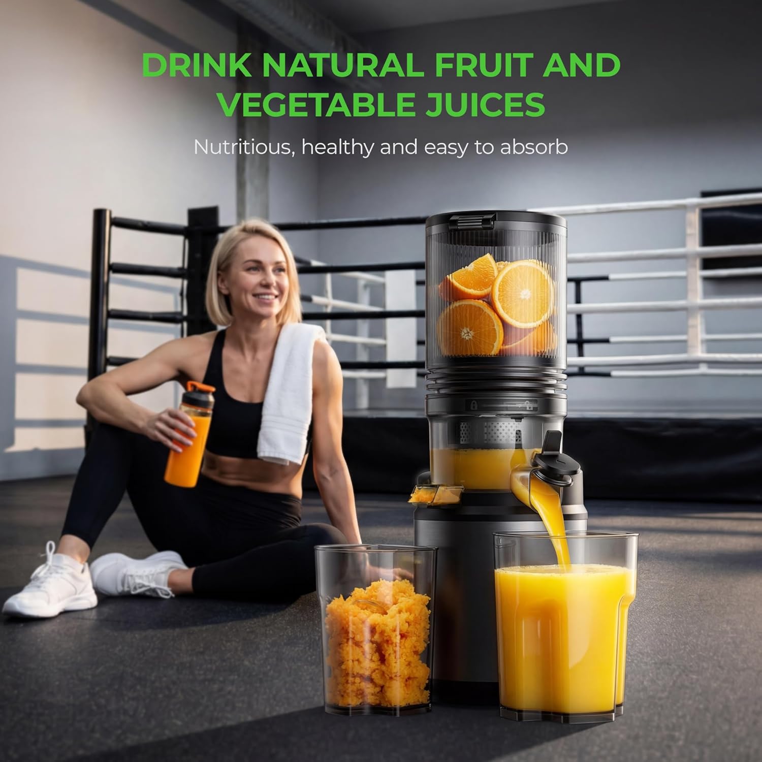 Juicer Machines, Cold Press Juicer with Wide Feed Chute, 3-in-1 Slow Masticating Juicer, Juice, Nut Milk & Sorbet Maker, BPA-Free, High Juice Yield for Whole Fruits & Vegetables Easy to Clean
