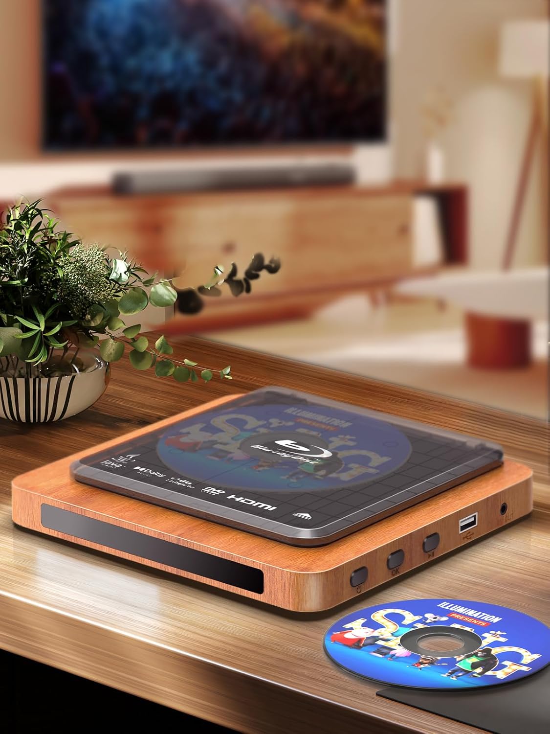 2025 Blu-ray Player with HDMI/AV Cables & Remote, Dolby Audio/DTS, 1080P | Plays Blu-ray A1, All DVDs (PAL) | USB, Retro Design