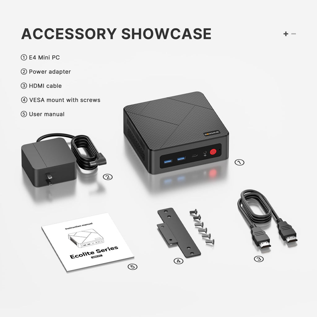 BOSGAME E4 Mini PC, AMD Ryzen 5 3550H (Up to 3.7GHz), 16GB DDR4 1TB NVMe SSD, Small Form Factor Desktop Computer Support Triple Display 4K@60Hz, Dual Gigabit Ethernet for Business, Office, Home