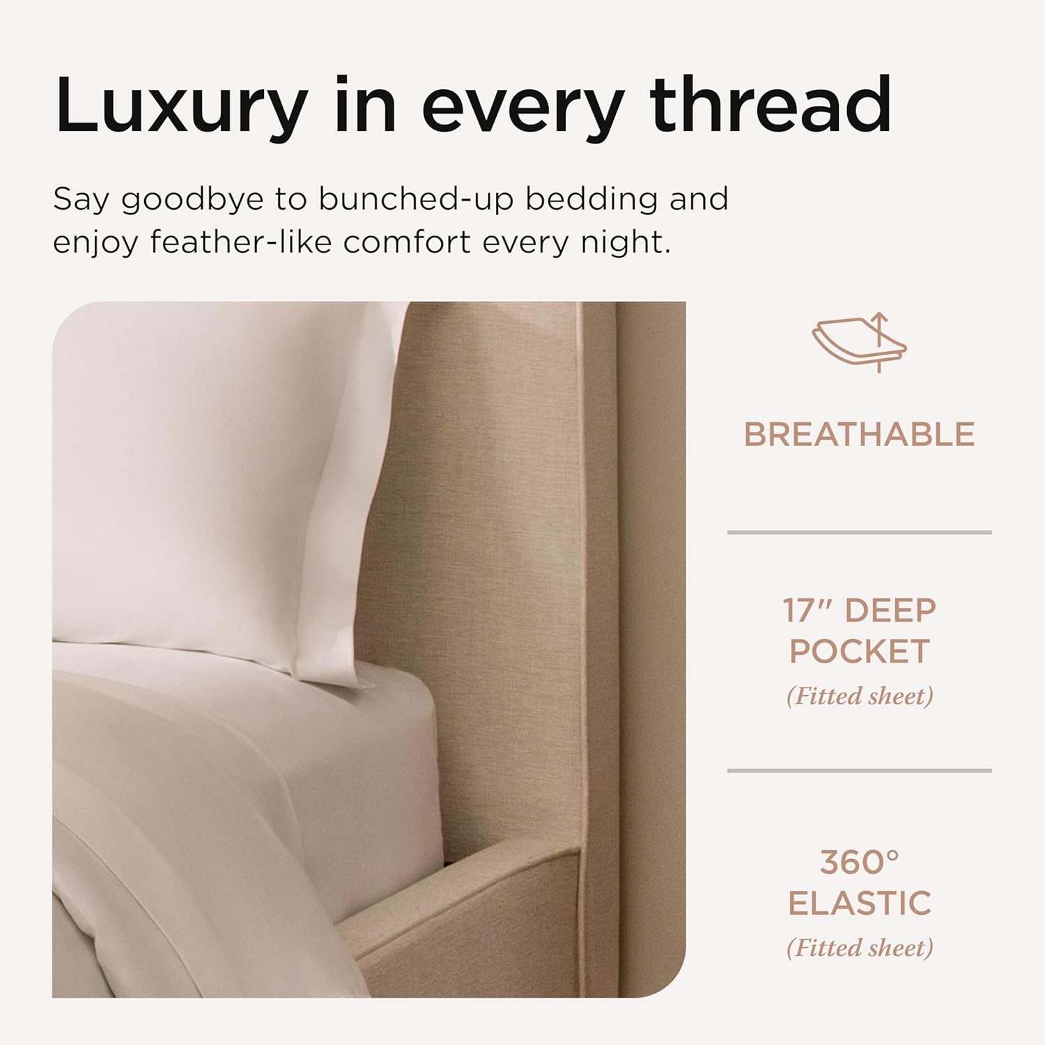 Threadmill 100% American Supima Cotton Sheets King Size - 1000 Thread Count, 4Pc King Size Sheet Set, Smooth Sateen Sheet, Ultra Luxury Bed Sheet, 17" Deep Pocket King Sheet Set - White Sheets