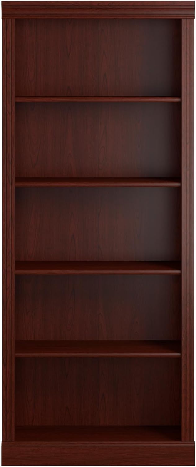 Bush Business Furniture Arlington Tall 5 Shelf Bookcase in Harvest Cherry, Large Storage and Display Bookshelf for Home or Professional Office