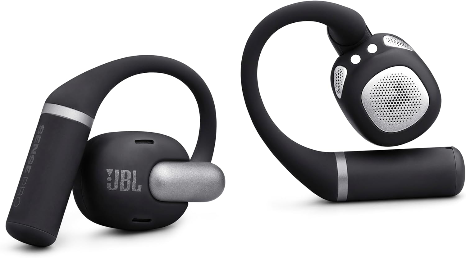 JBL Sense Pro - True Wireless Open-Ear Headphones with Spatial Sound, Hi-Res Audio Wireless with Adaptive bass Boost, 4-mic Crisp, Clear Calls 2.0 with AI-Trained Algorithm, All-Day Comfort (Black)