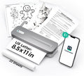 P1 Pro Ink-Free Thermal Printer, Portable US Letter Size Bluetooth Printer with 1 Roll Paper, for iPhone Android Computer, Home Office Use