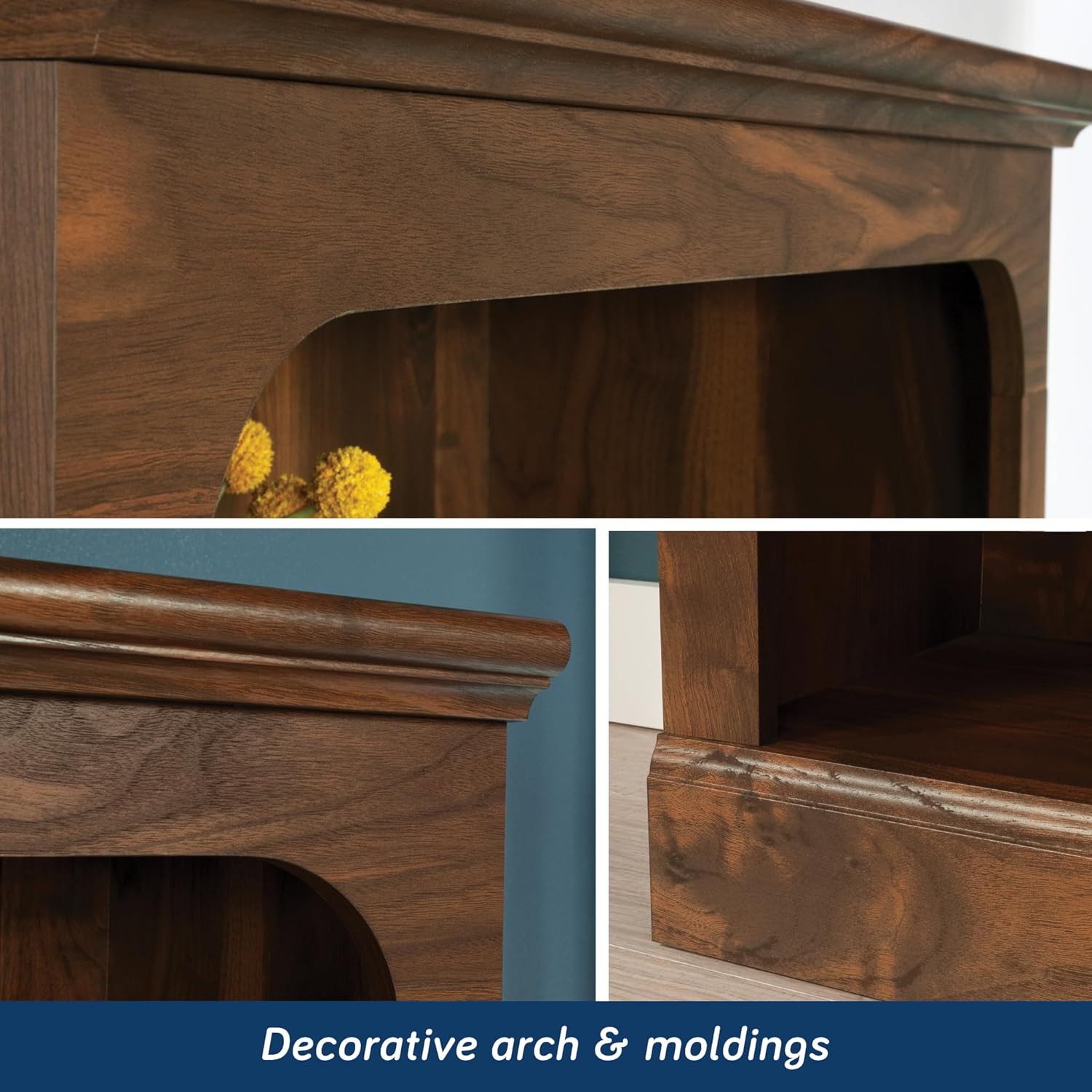 Sauder Select 5-Shelf Bookcase, in a Grand Walnut Finish