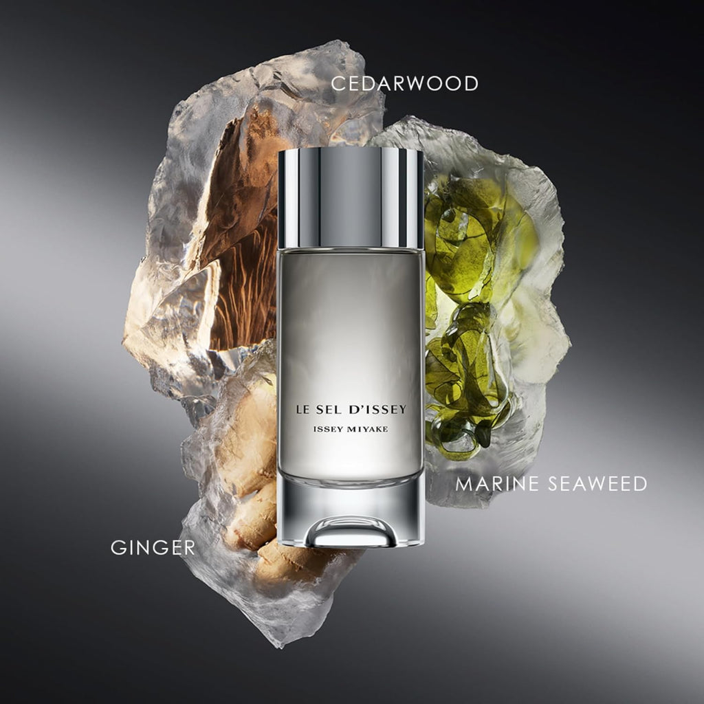 Issey Miyake Le Sel d'Issey Eau de Toilette - Fresh Woody Marine Fragrance for Men - With Salt Accord, Marine Seaweed, Ginger & Cedarwood - Refillable