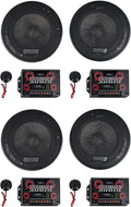 Sundown Audio SA-6.5CS v.3 6.5 in 125-Watt Car Audio Component Speakers, Silk Dome Tweeters, Carbon Fiber Cones, Adjustable Crossovers, for Vehicle Sound Systems, 4-Piece