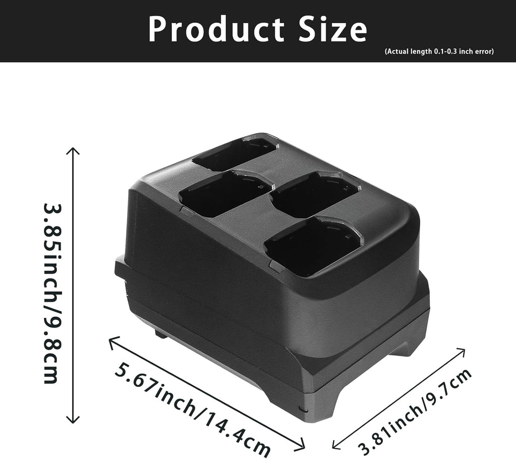 4 Slot Battery Charging Cradle Kit with Power Supply for Zebra MC3200 MC3300 Handheld PDA Barcode Scanner,Safe Stable Charger