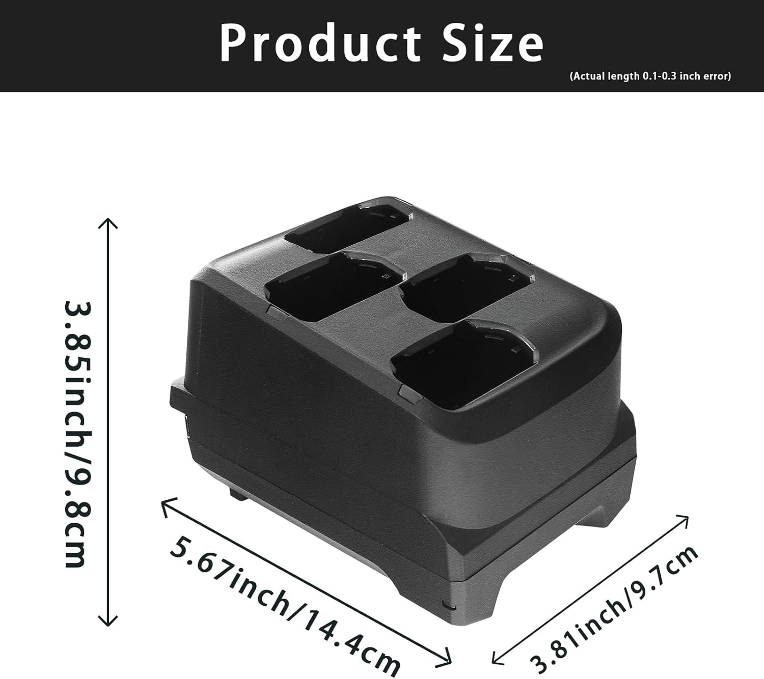 4 Slot Battery Charging Cradle Kit with Power Supply for Zebra MC3200 MC3300 Handheld PDA Barcode Scanner,Safe Stable Charger