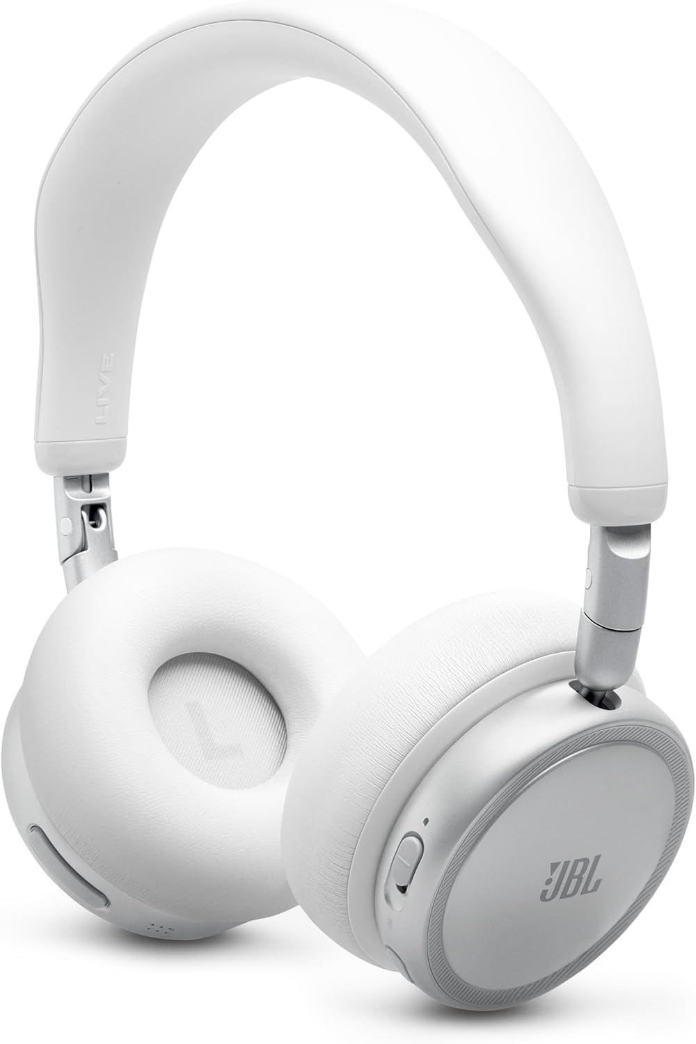 JBL Live 680NC - Wireless on-Ear True Adaptive Noise Cancelling Headphones, JBL Signature Sound with Hi-Res Audio, 2-mic Perfect Calls 2.0 with AI-Trained Algorithm, & Personi-Fi 3.0 (White)