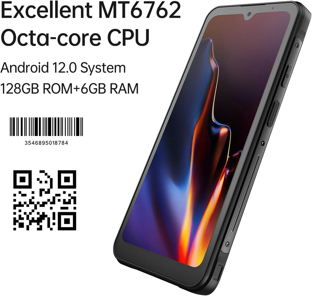 LICAEVEY Android 12 Handheld Computer, 128GB+6GB PDA Terminal with 1D 2D QR Barcode Scanner, 4G Wireless Data Terminal for Supermarket Restaurant Warehouse (US Plug)