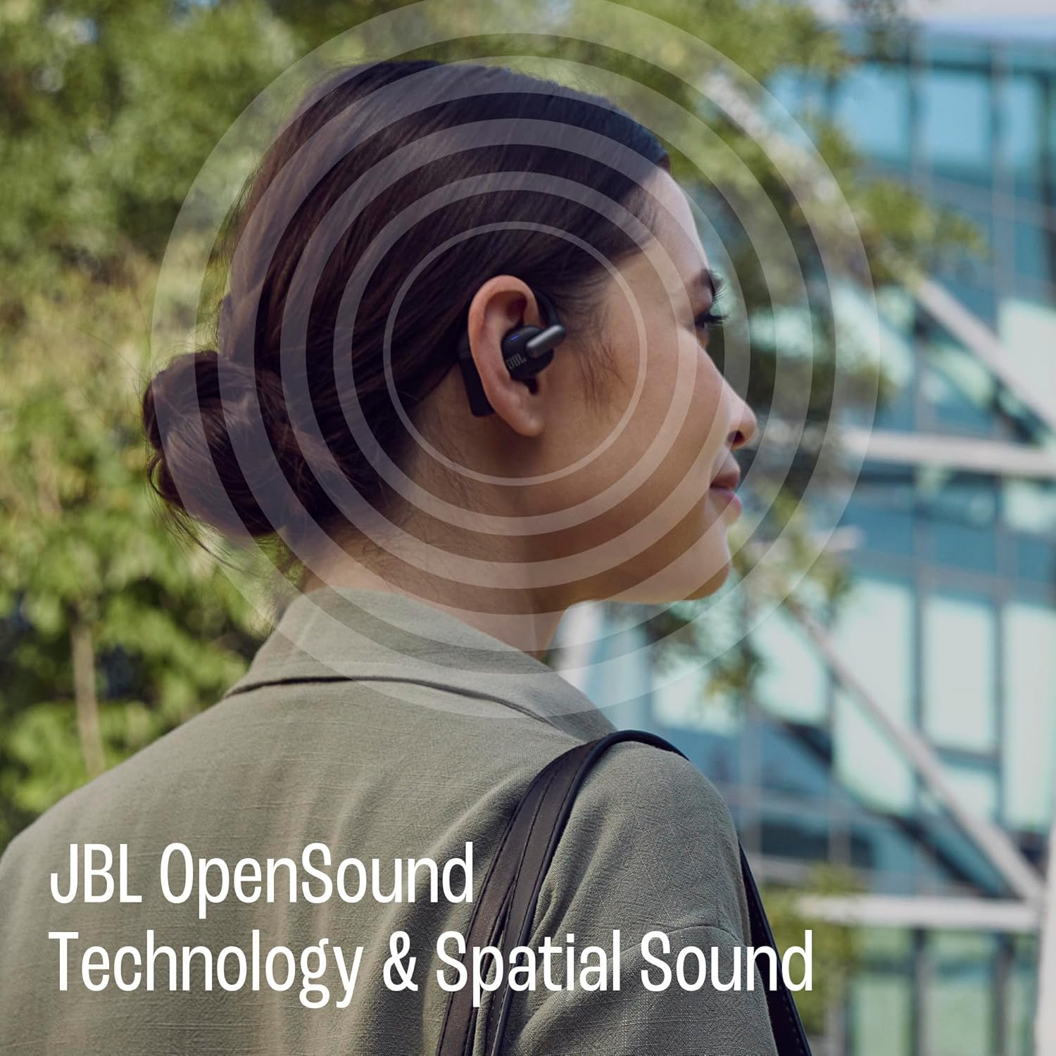 JBL Sense Pro - True Wireless Open-Ear Headphones with Spatial Sound, Hi-Res Audio Wireless with Adaptive bass Boost, 4-mic Crisp, Clear Calls 2.0 with AI-Trained Algorithm, All-Day Comfort (Black)