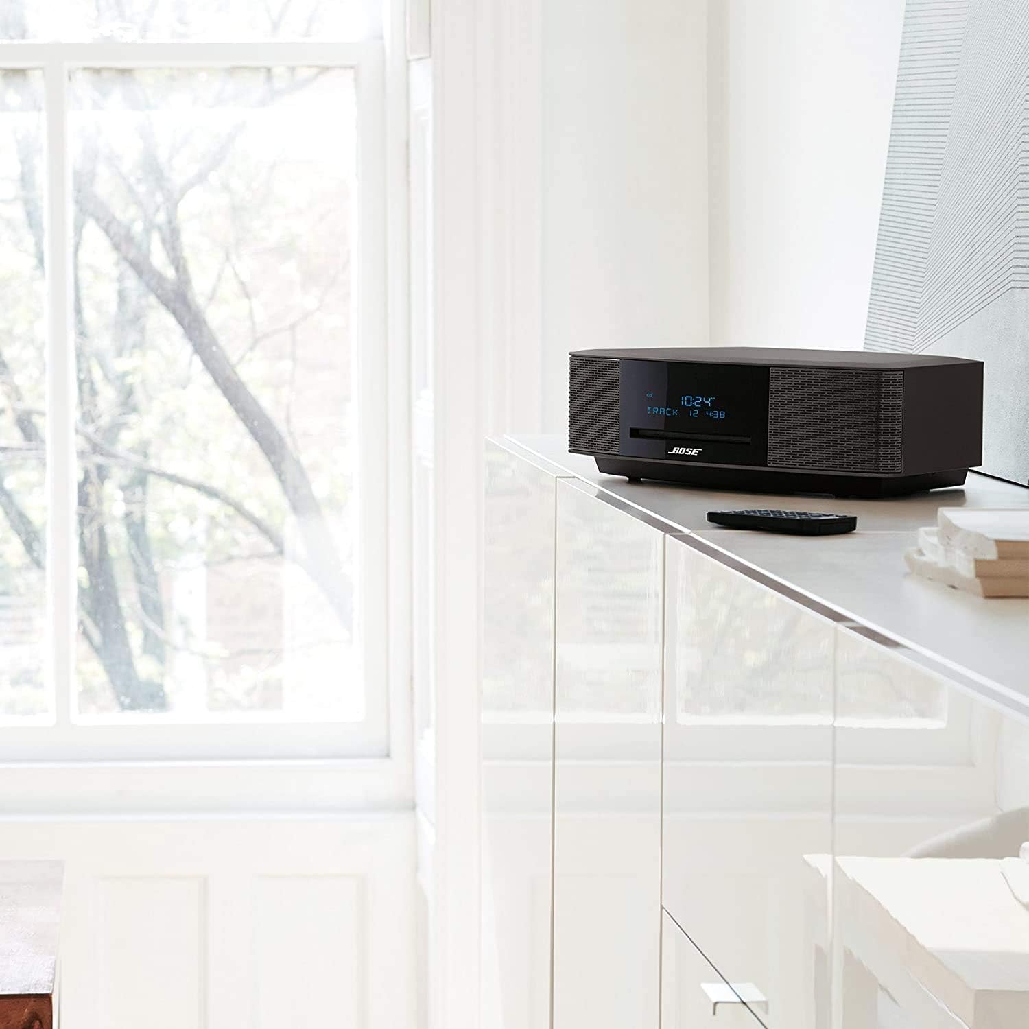 Bose Wave Music System IV - Espresso Black - for Holiday Family Entertainment - CD/MP3 CD Player, Advanced AM/FM Tuner, Dual Alarm, Remote Control, 2.4m AC Power Cable, 4.5" Inches Tall (Renewed)