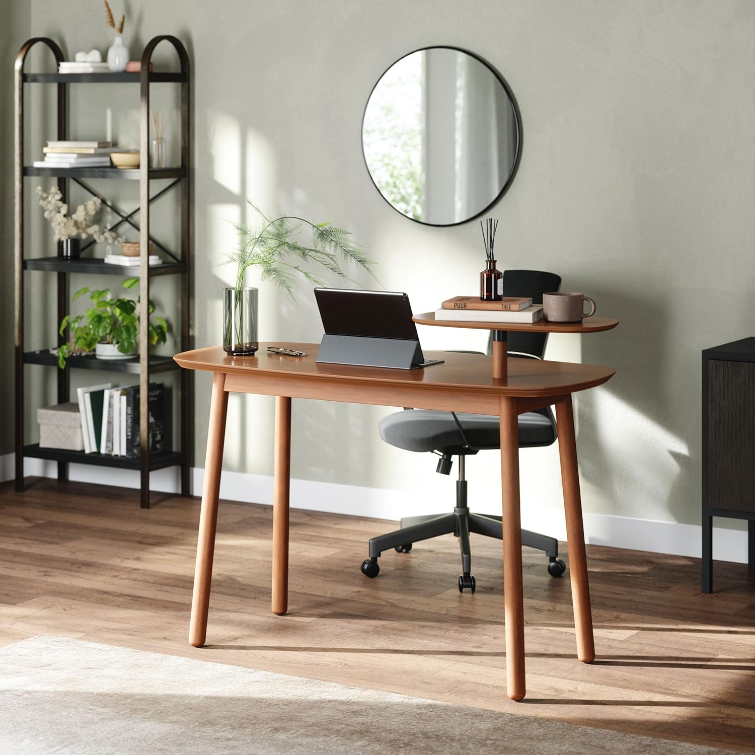 Umbra Swivo Desk, Light Walnut