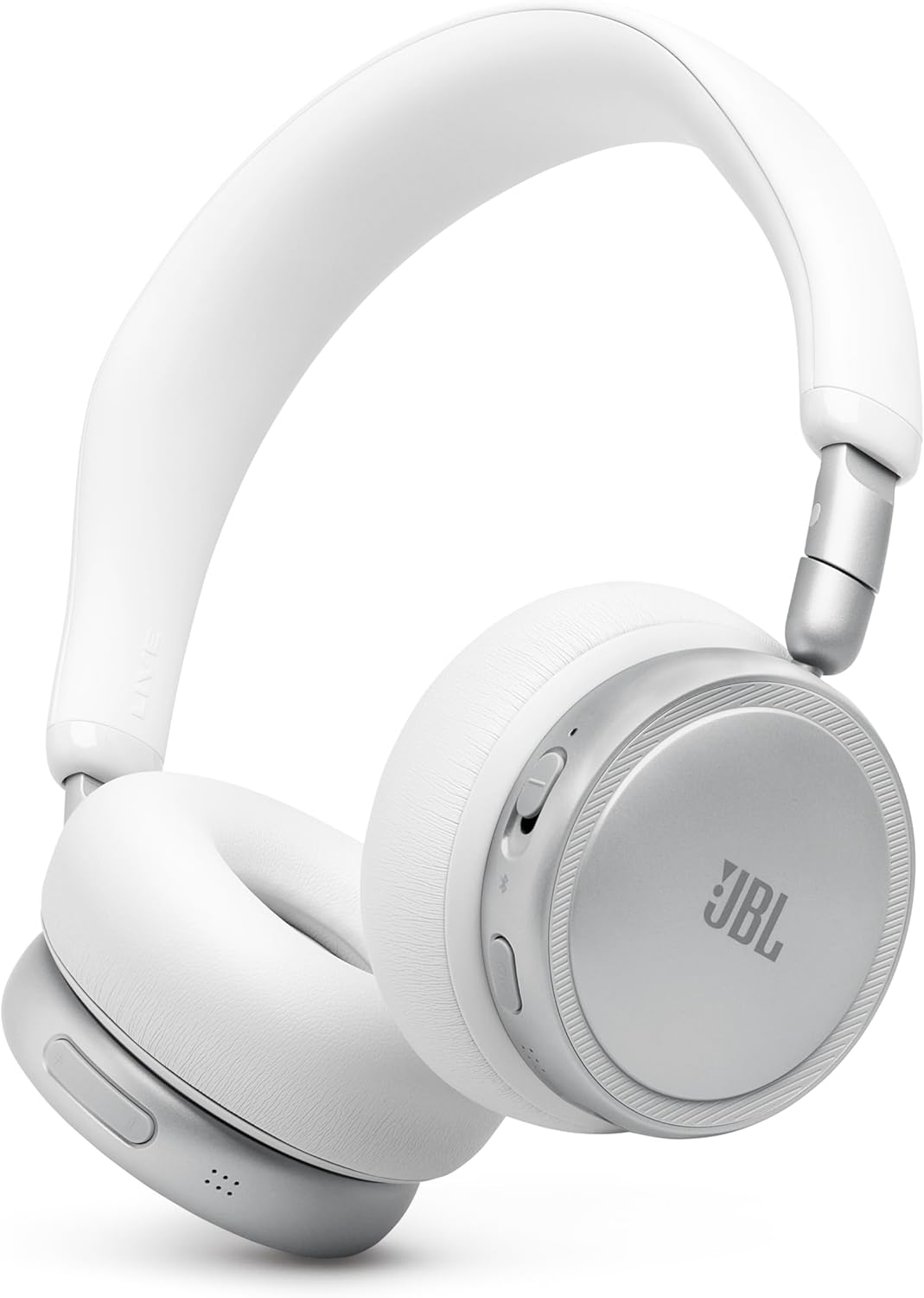 JBL Live 680NC - Wireless on-Ear True Adaptive Noise Cancelling Headphones, JBL Signature Sound with Hi-Res Audio, 2-mic Perfect Calls 2.0 with AI-Trained Algorithm, & Personi-Fi 3.0 (White)