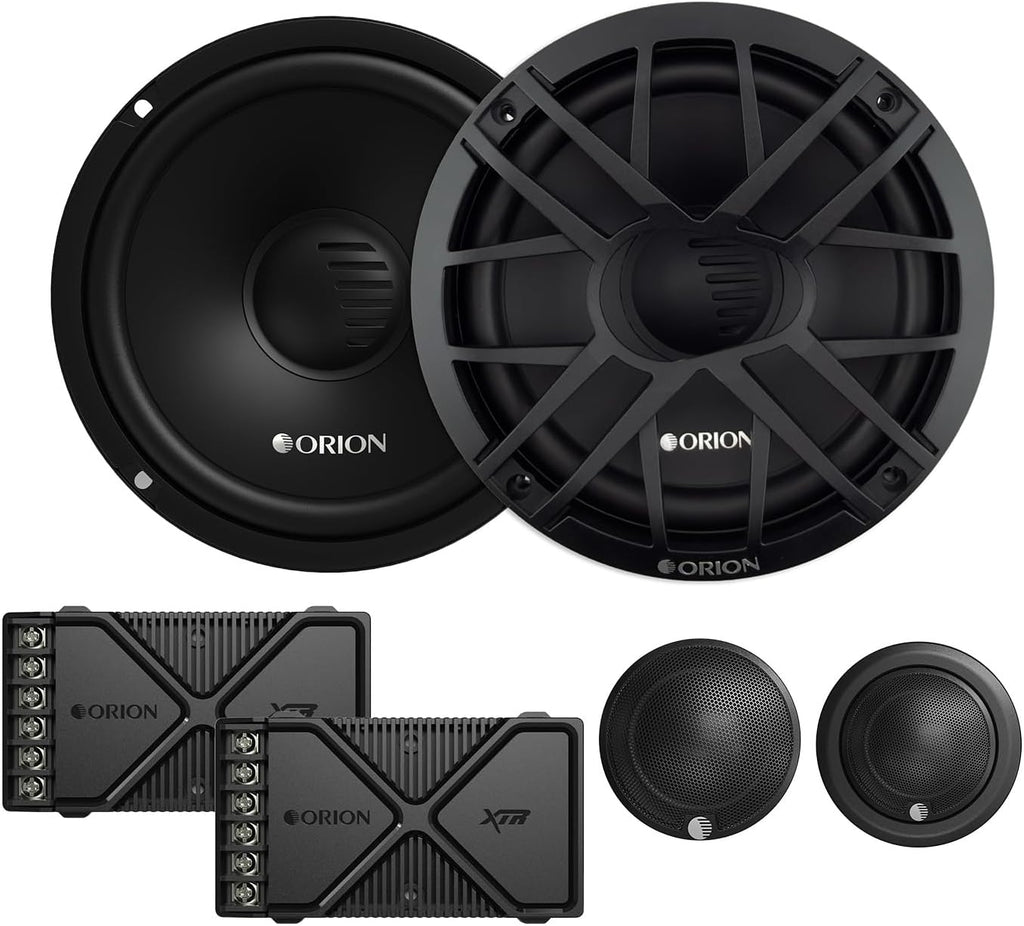 ORION XTR Series XTR65.SC 2-Way Coaxial Car Audio Component System - 6.5” Speakers, Full Range, Enhanced Bass, 340W, 4 Ohms, Easy Installation, 1” Silk Dome Tweeter, External Passive Crossover -Pair