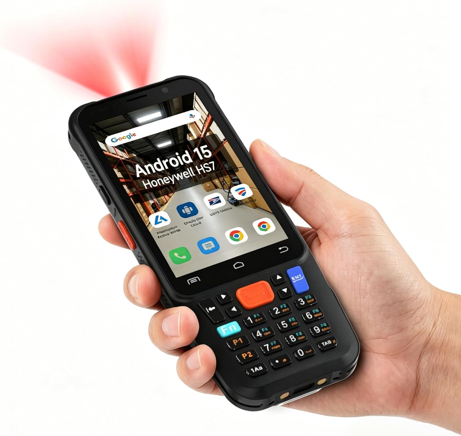 Android 15 Barcode Scanner F1, Handheld PDA with HW HS7 Barcode Scanner, 4 inch Touchscreen Industrial Handheld PDA, Data Terminal Inventory Scanner for Warehouse Retail Logistics