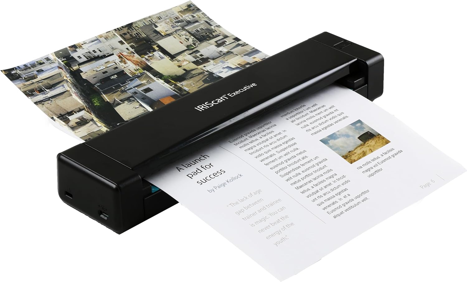 IRIScan Executive 4 Pro Black Portable Duplex Scanner, 8 PPM USB Document and Receipt Scanner for Windows, Readiris PDF Included