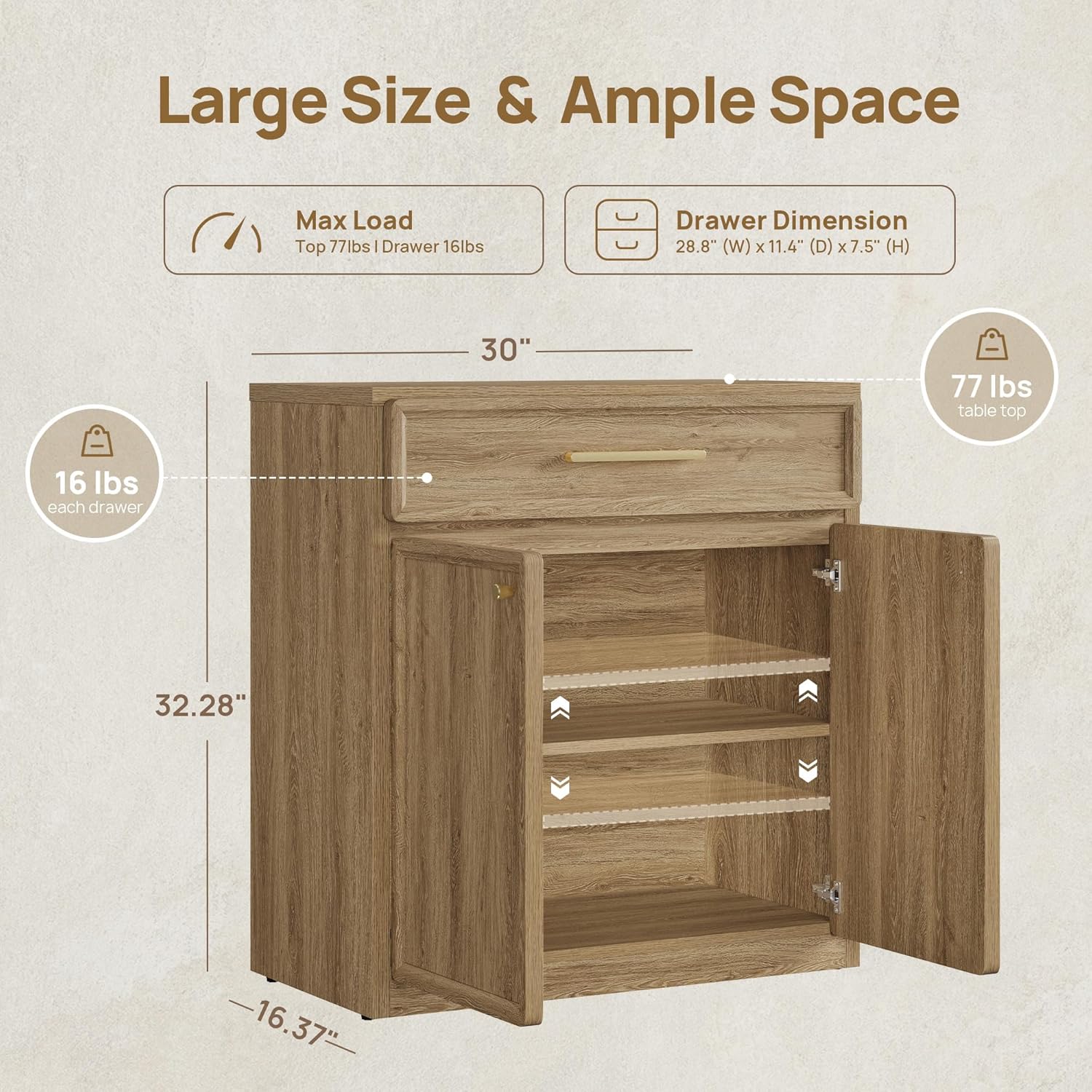 SICOTAS Buffet Cabinet with Storage Tall Modern Accent Storage Cabinet with Doors and Shelves 90 inch Wide Wooden Sideboard Credenza Buffets Console Table Coffee Bar for Kitchen Dining Living Room