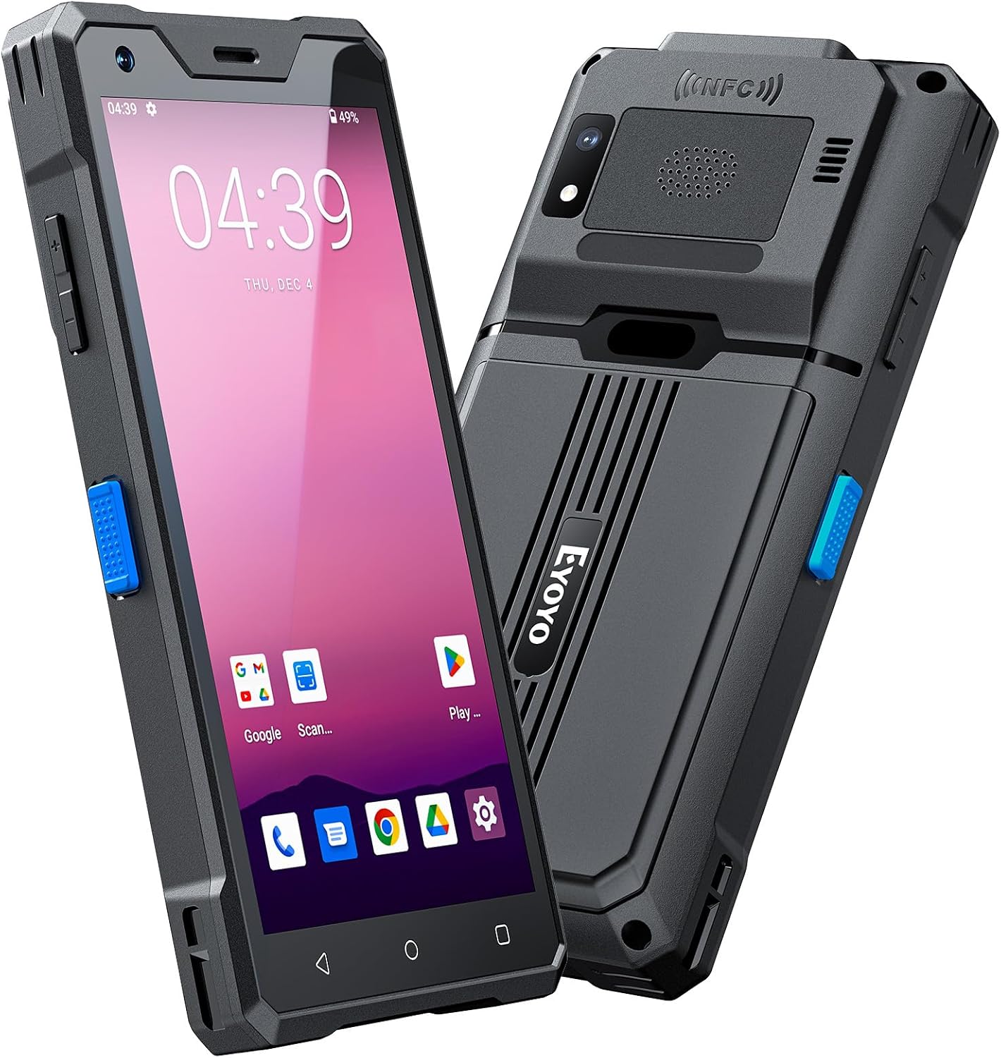 Eyoyo Wireless Android Barcode Scanner: Handheld 1D/2D/QR Code Scanner Mobile Computer, 5.5" Full Touchscreen, IP66 Rugged Android 12 PDA Warehouse Inventory Terminal with WiFi 5G, Bluetooth, GPS, NFC
