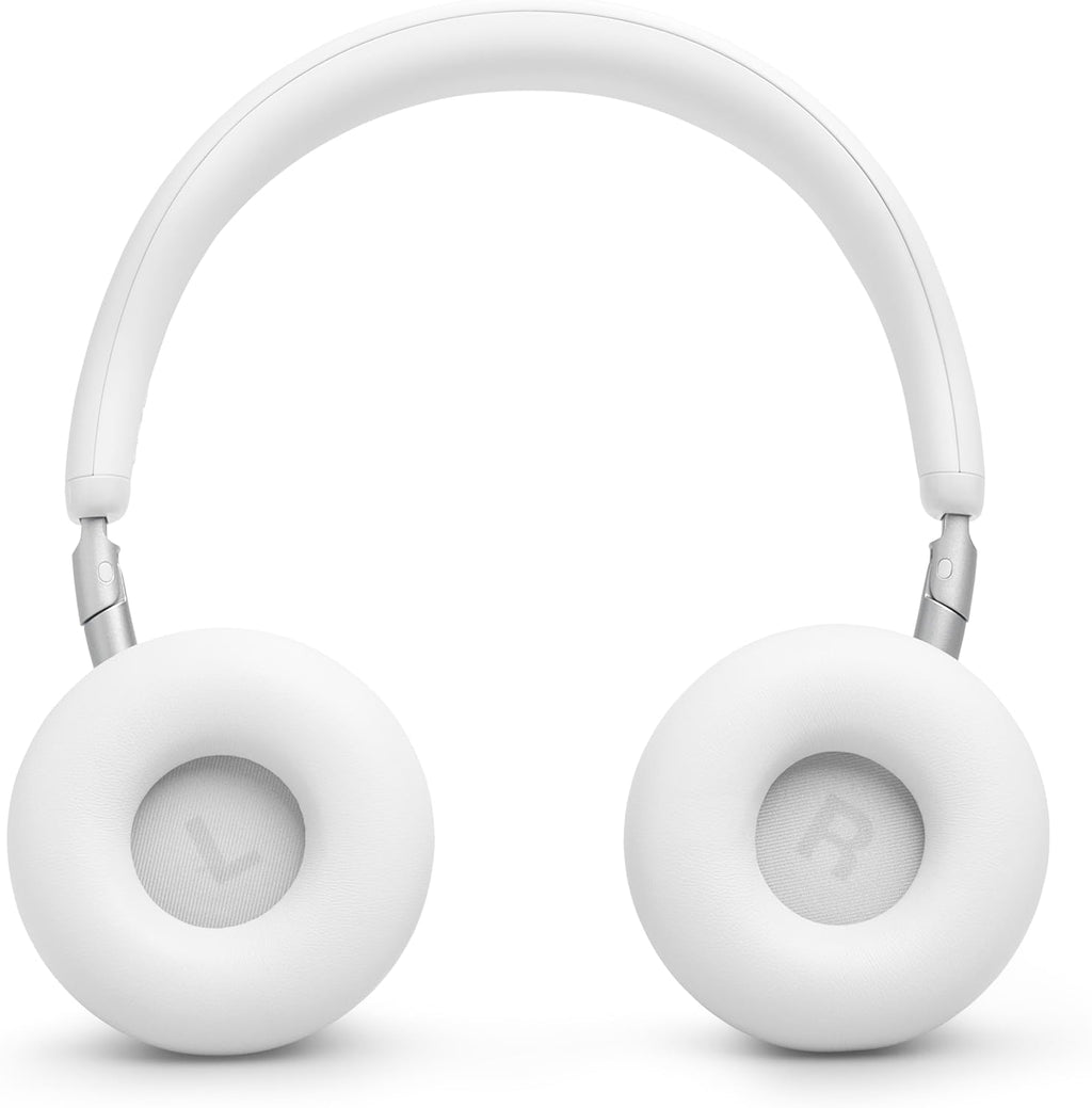 JBL Live 680NC - Wireless on-Ear True Adaptive Noise Cancelling Headphones, JBL Signature Sound with Hi-Res Audio, 2-mic Perfect Calls 2.0 with AI-Trained Algorithm, & Personi-Fi 3.0 (White)