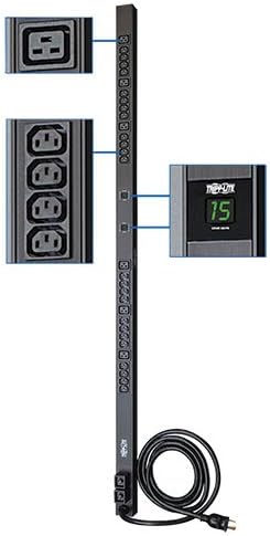Tripp Lite Metered PDU, 30A, 30 Outlets (6-C19 & 24-C13), 208/240V, L6-30P, 10 ft. Cord, 0U Vertical Rack-Mount Power (PDUMV30HV)