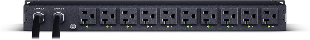 CyberPower PDU44002 Switched ATS PDU, 100-120V, 20A (Derated to 16A), 10 Outlets, 1U Rackmount