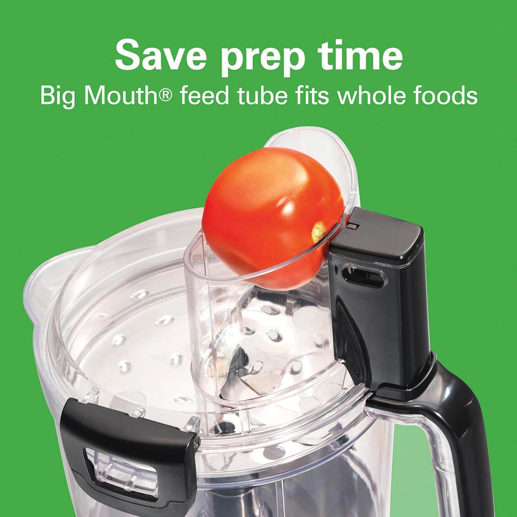 Hamilton Beach Stack & Snap Food Processor and Vegetable Chopper, Stainless Steel Blades, 14 Cup + 4-Cup Mini Bowls, 3-Speed 500 Watt Motor, Black (70585)
