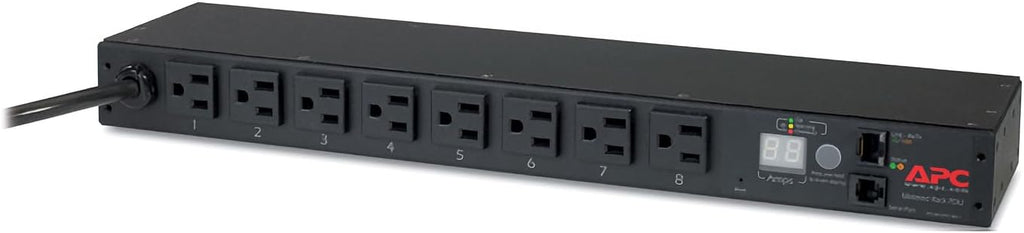 APC Rack PDU, Metered, 1U, 15A, 100/120V, (8) 5-15 (AP7800B)